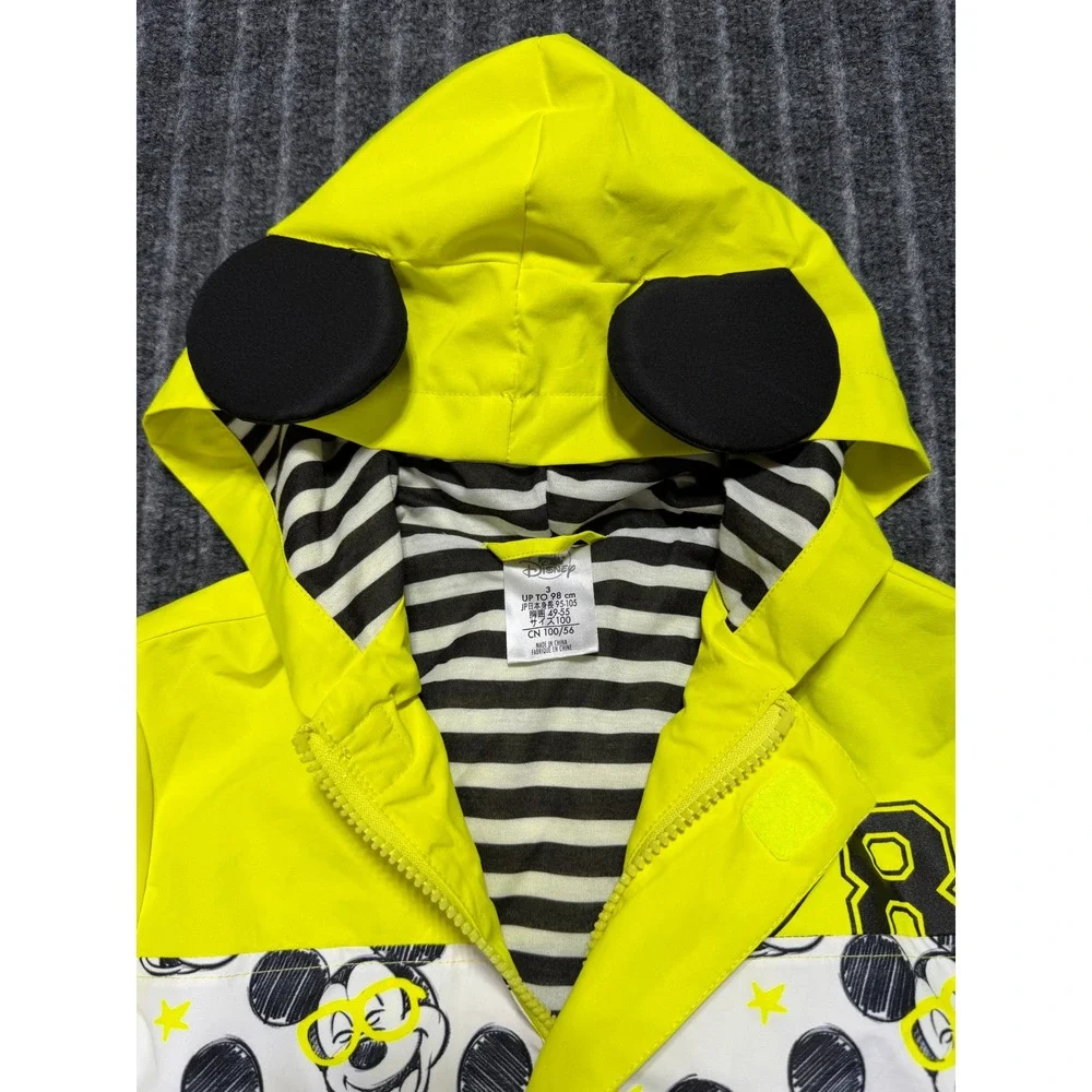 Disney Mickey Mouse Packable Rain Jacket Kids 3T Outdoors Travel Waterproof